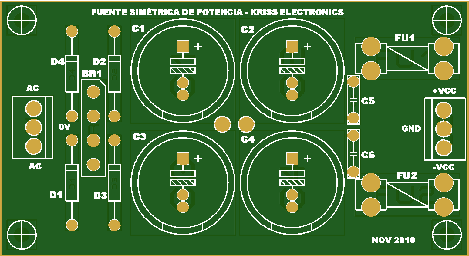 Fuente Simetrica De Potencia Kriss Electronics Cadcam Share Project Pcbway