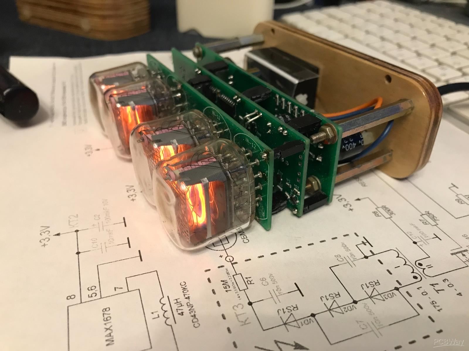 Nixie Clock IN12 & ESP12(ESP8266) WiFi Share Project PCBWay