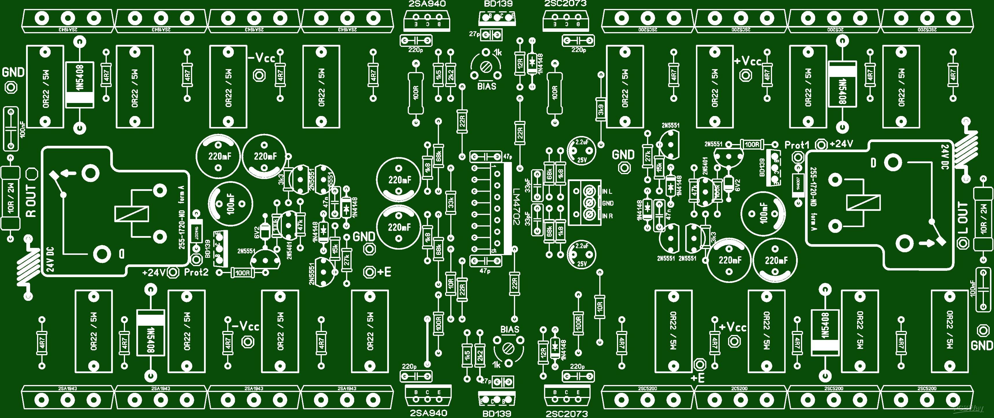 300 Watts Mono Audio Amplifier Board DIY Toshiba 2sc5200/TTC5200
