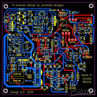 Detector de metais pi polones design 2019 by emanuel douglas pcb