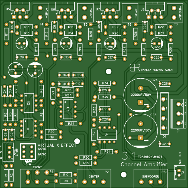 Low Cost 3 1 Channel Amplifier With Virtual X Share Project Pcbway