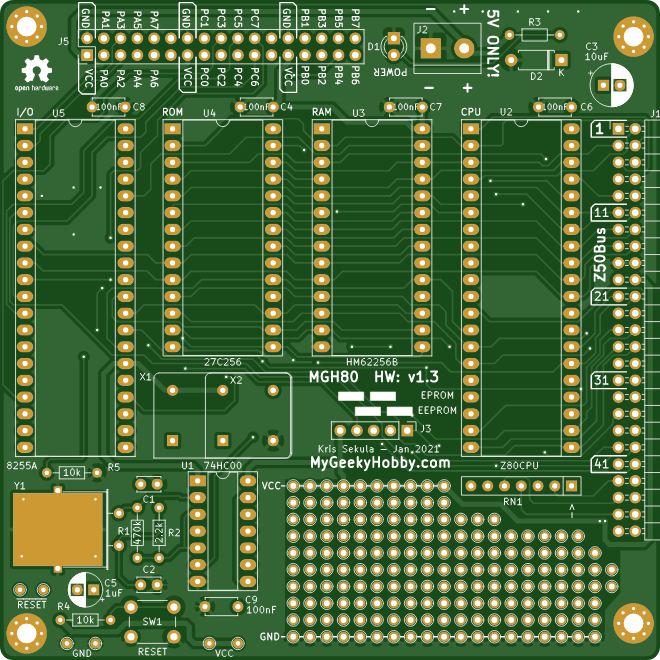 mgh80 the Arduino of the 80s (simple z80 based "microcontroller