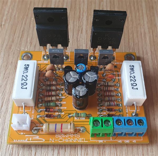 80W rms Audio HiFi Power Amplifier FullRange (tip3055 or 2sc5200