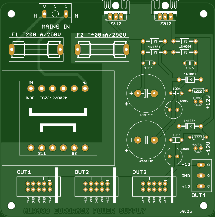 ALR400 DIY Linear Regulated Eurorack Power Supply Share Project