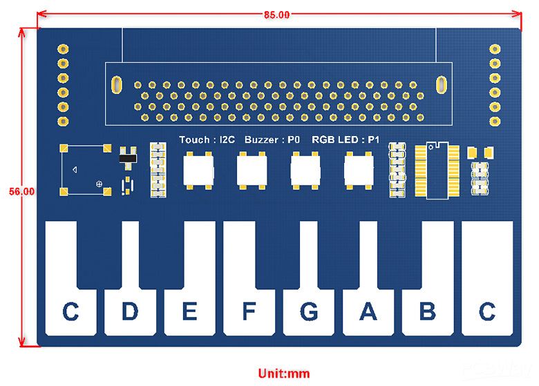 Mini Piano Module for microbit, Touch Keys to Play Music Redeem